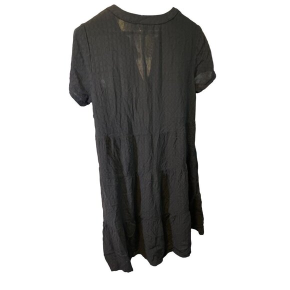 Terra & Sky NWT Black Short Sleeved Tiered Swing Dress Sz 14W - Picture 2 of 7